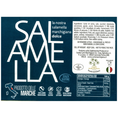 Etichetta salamella piccante dolce Corte Marchigiana