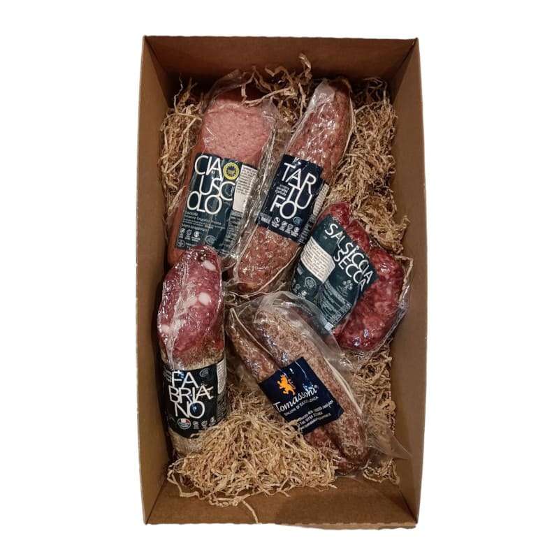 Pacco regalo salumi Corte Marchigiana e Tomassoni