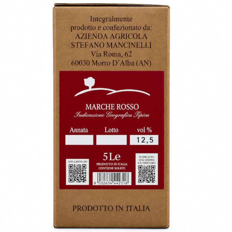 Bag in Box di Marche Rosso Igt - 5 litri - cantina Mancinelli